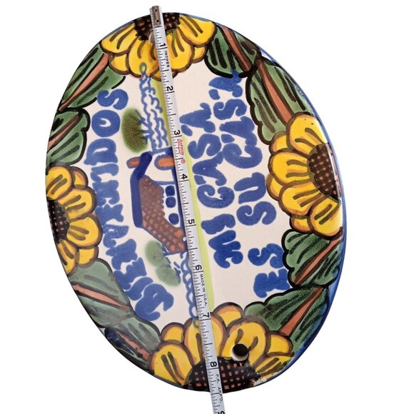 Vtg Mexican Ceramic Welcome Plaque Oval "Bienvenidos Mi Casa Es Su Casa" 6x8.5" - Picture 5 of 5